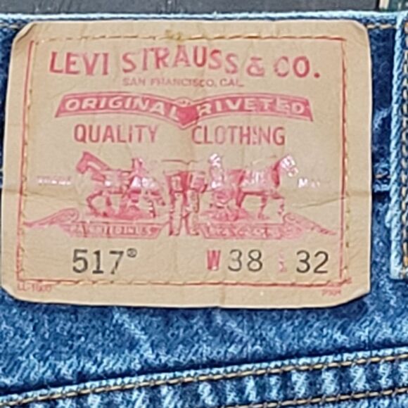 Vtg Levis 517 Jeans Mens 38x32 Actual Sz 36Wx30.5L Blue Bootcut Medium W… - Picture 10 of 13